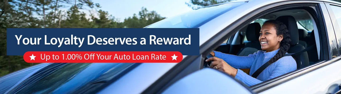 Your loyalty deserves a reward up to 1.00% off your TCU auto loan rate