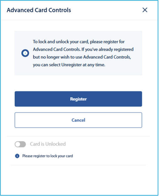 step 4 ii, lock or unlock debit card