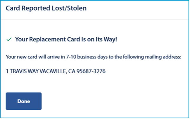step 8, report lost stolen card