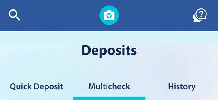 Multicheck deposit with the TCU mobile app, mobile view, DB Hub, Travis CU,